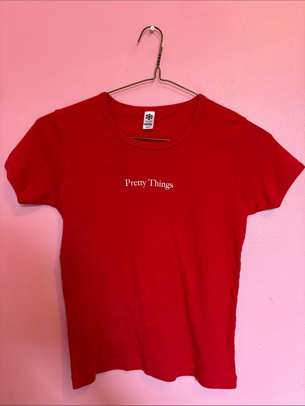 Pretty Things Red Crewneck Graphic Tee